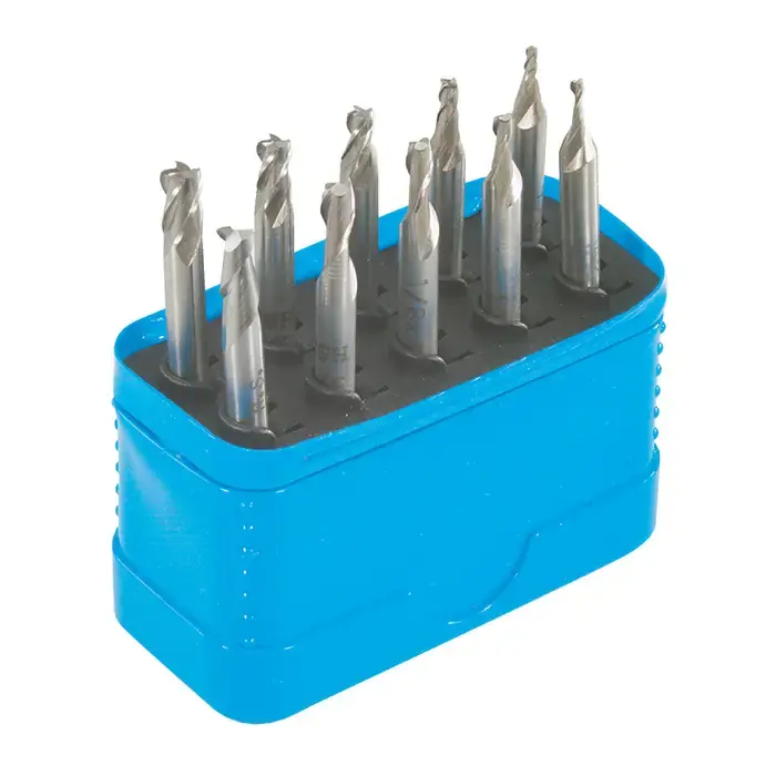 TTC PRODUCTION HP 08-220-120 1/16" to 3/16" Size, Multiple Flute, Square End High Speed Steel End Mill Set Top Pick