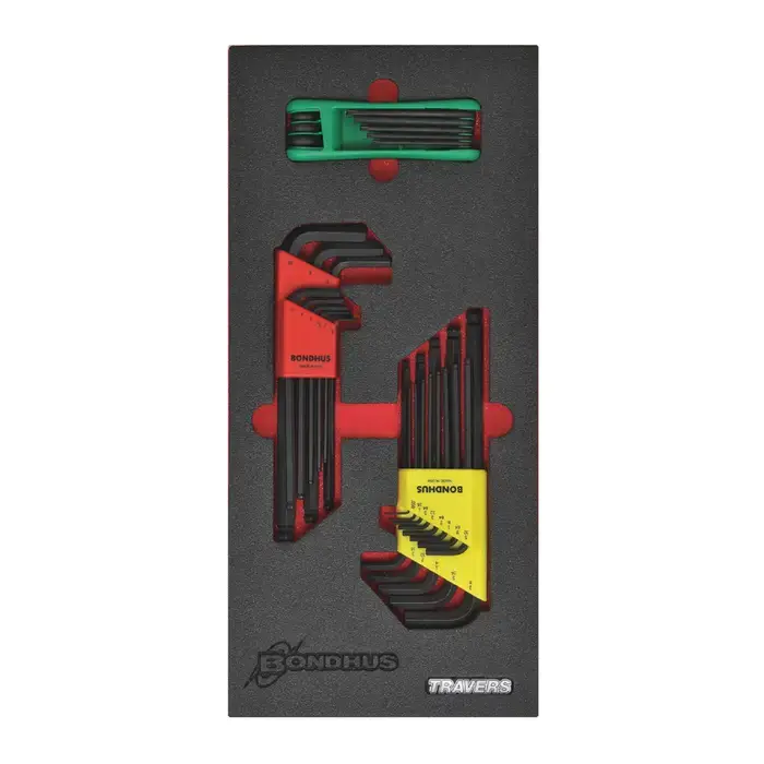 BONDHUS BONDHUS-LEAN1 L-Wrenches 1.5-10MM & .050-3/8" Fold Up T9-T40 Hex Size, Assorted Long Arm Length, ProGuard Finish Ball Key Latest