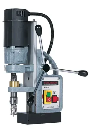Must Have EUROBOOR ECO.32 1-1/4" Hole Capacity, 3/4" Shank Cutter Mount, 775 RPM Magnetic Drill Press