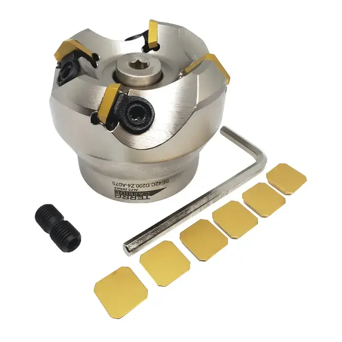 TERRA CARBIDE 09-0694-03 - 2.000" - 45 Degree Indexable Face Mill Set with Inserts, Right Hand Affordable