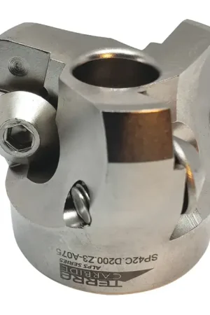 TERRA CARBIDE 09-0688-04 - SP42C.D200.Z3-A075, 2.000" 75 Degree Indexable Face Mill for SPKN42EDR Inserts, Right Hand Final Sale