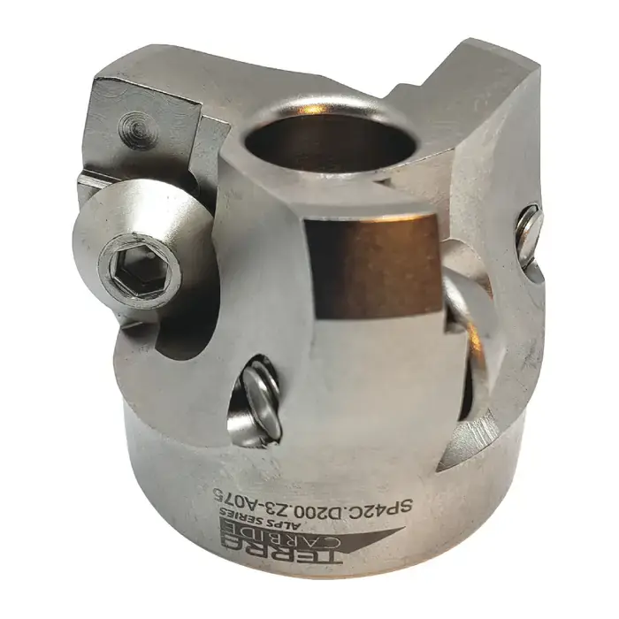 TERRA CARBIDE 09-0688-04 - SP42C.D200.Z3-A075, 2.000" 75 Degree Indexable Face Mill for SPKN42EDR Inserts, Right Hand Final Sale