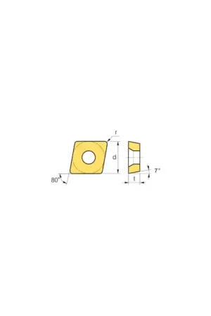 New Arrival WALTER 6485492 - CCMT3(2.5)2-MK4 WKK10S, 80° Diamond, Indexable Carbide Turning / Boring Insert
