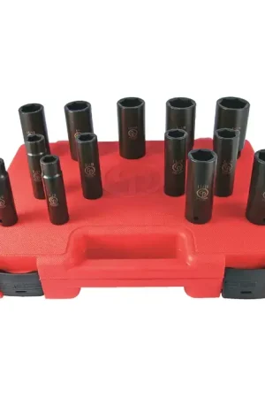 One Day Deal CHICAGO PNEUMATIC SS4013D 1/2" Drive Size, 6 No. of Points, 13 No. of Pieces in Set Socket Set