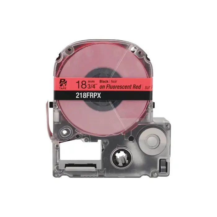 Discount EPSON 218FRPX 3/4" Width, 30‘ Length, Red/Black Print Color Labeler Tape