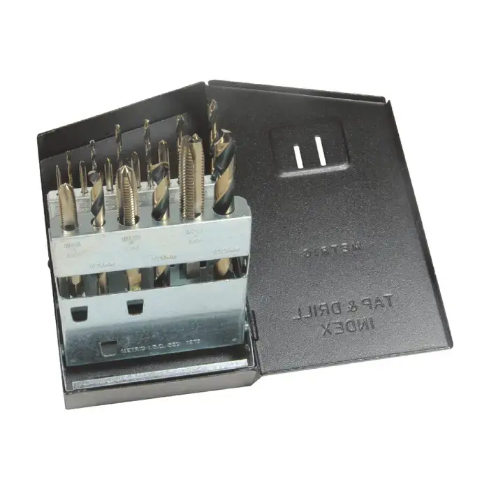 VIKING SP-18TDM 2.05mm to 10.20mm Drill, 2.50mm x .45mm to 12mm x 1.75mm Tap, 18 Pc. Premium High Speed Steel-PM Machine Tap & Drill Set Best Choice