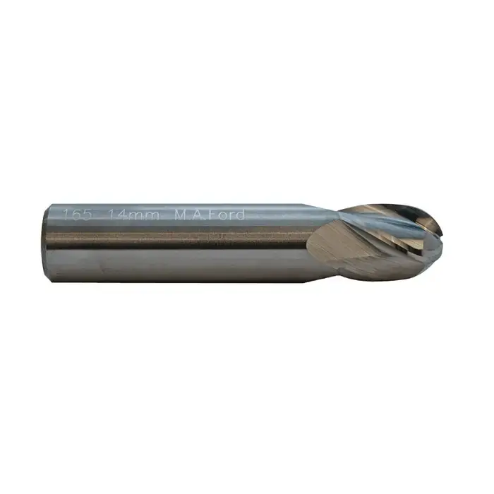 M.A. FORD 16523620 6.00mm Size, 13.00mm LOC, 4 Flute, Solid Carbide Ball End Mill Free Returns