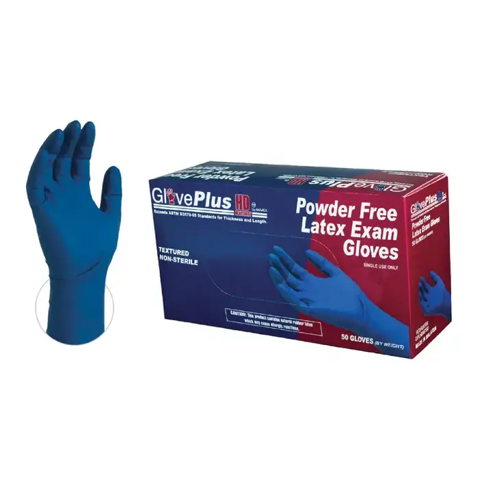 AMMEX GPLH88100 Latex Material, XL Size, Blue Color Disposable Glove Limited Offer