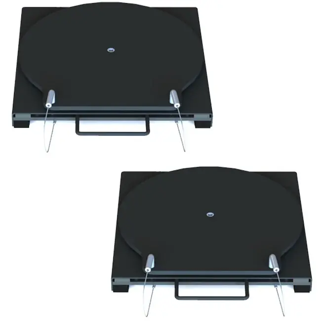 Free Returns QSP 25-152 Pair of Wheel Alignment Passenger Mild Steel Turnplates (BLACK) for BendPak Rack